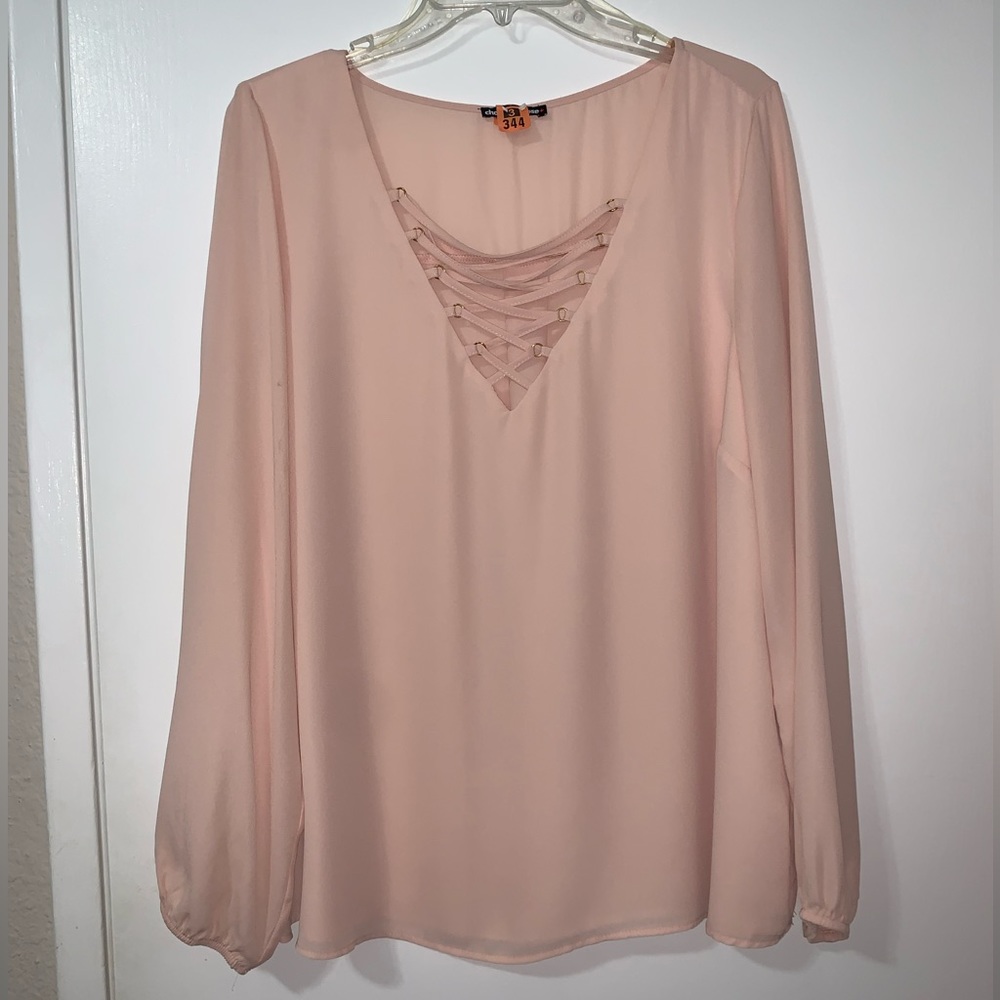 Charlotte Russe. Size 1X. (Loose fit). Color: Blush Pink